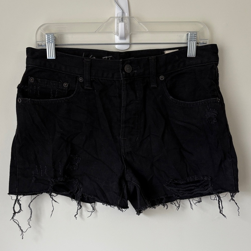 We The Free Black Distressed Jean Shorts